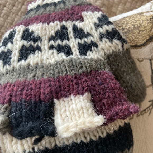 Wool Gloves Mittens Fleece Lining Convertible Handmade in Nepal Unisex - Picture 8 of 9